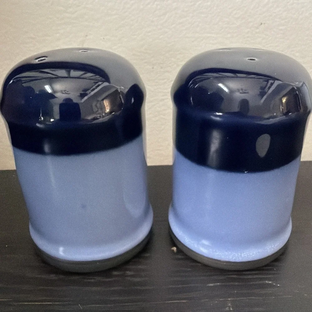 Sango Nova Blue Salt & Pepper Shakers 3.75